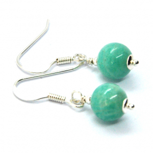 Boucles d 'oreilles en argent et amazonite