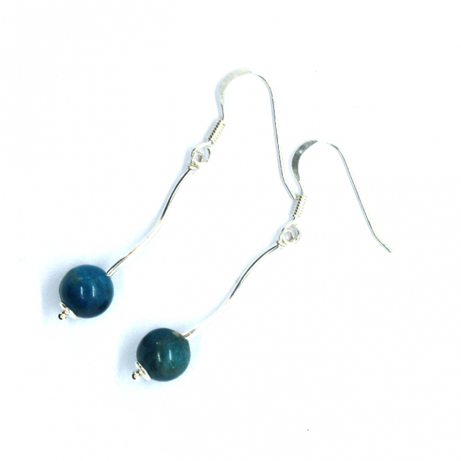 Boucles d 'oreilles en argent et apatite