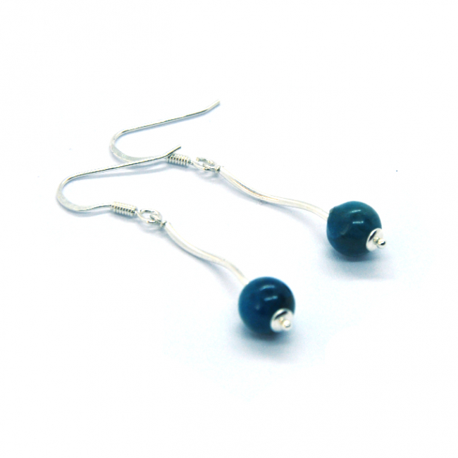 Boucles d 'oreilles en argent et apatite