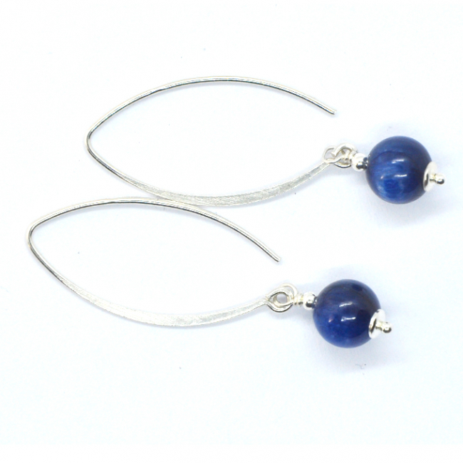 Boucles d 'oreilles en argent et cyanite