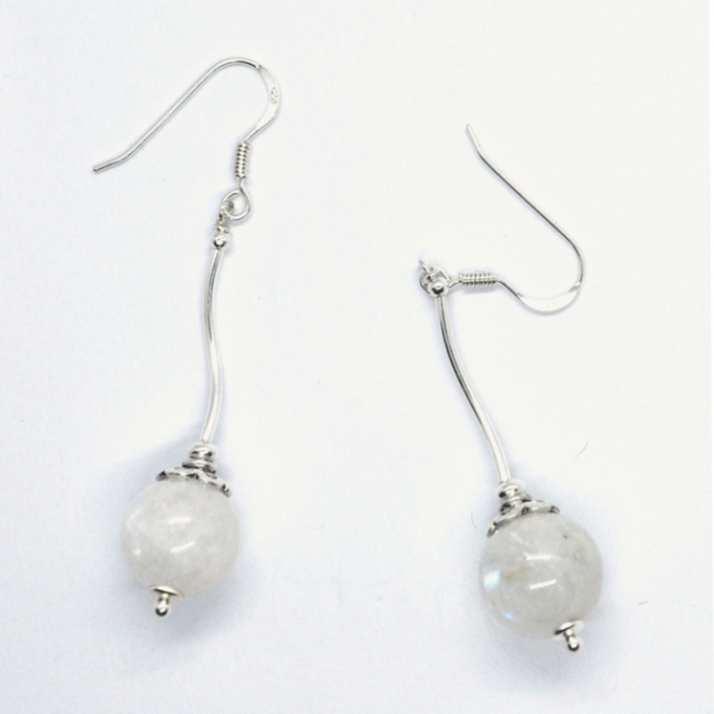 Boucles d 'oreilles en argent et pierre de lune