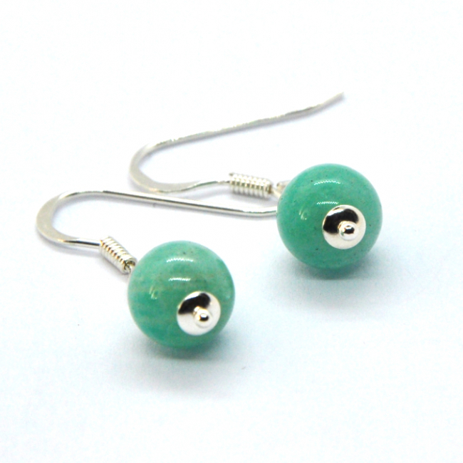 Boucles d 'oreilles en argent et amazonite