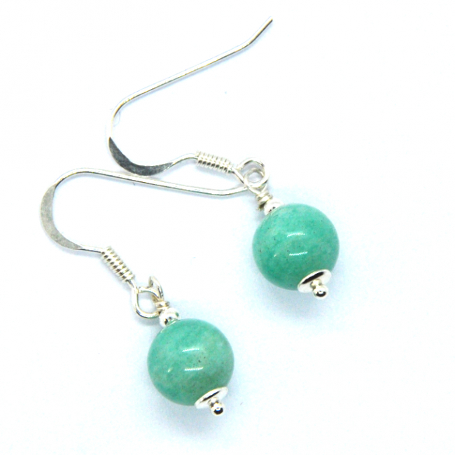 Boucles d 'oreilles en argent et amazonite