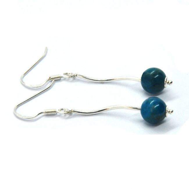 Boucles d 'oreilles en argent et apatite