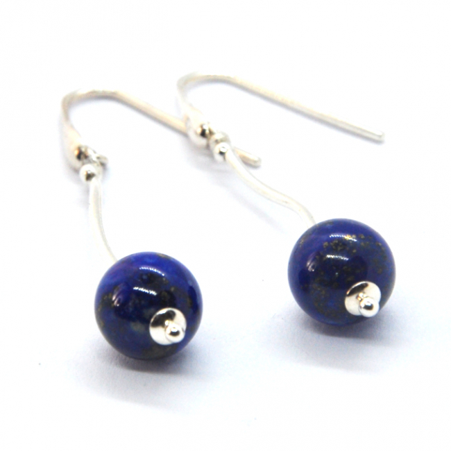 Boucles d 'oreilles en argent et lapis lazuli