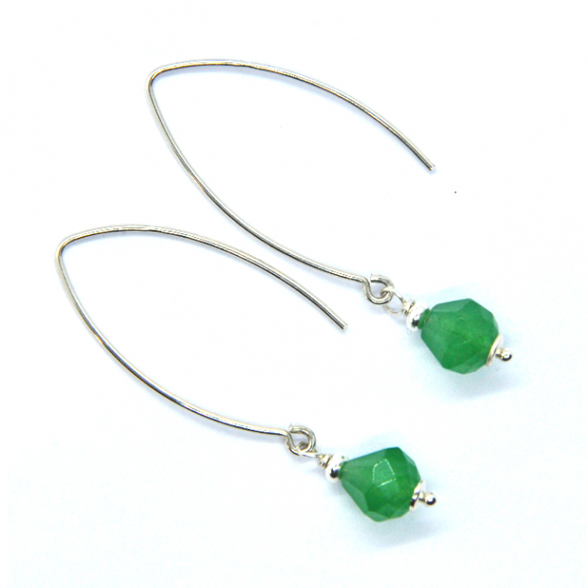 Boucles d 'oreilles en argent et aventurine